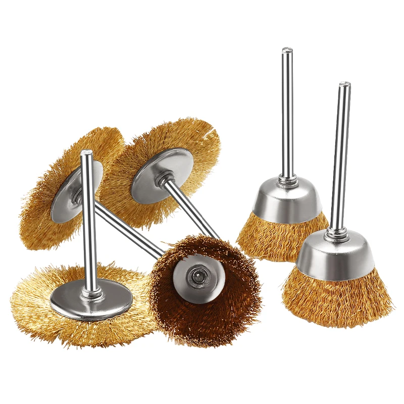 와이어 플라워 헤드 목공 연마 T자형 펜 브러시 구리 와이어 브러시 가구 나무 조각 뿌리 조각 연마 헤드