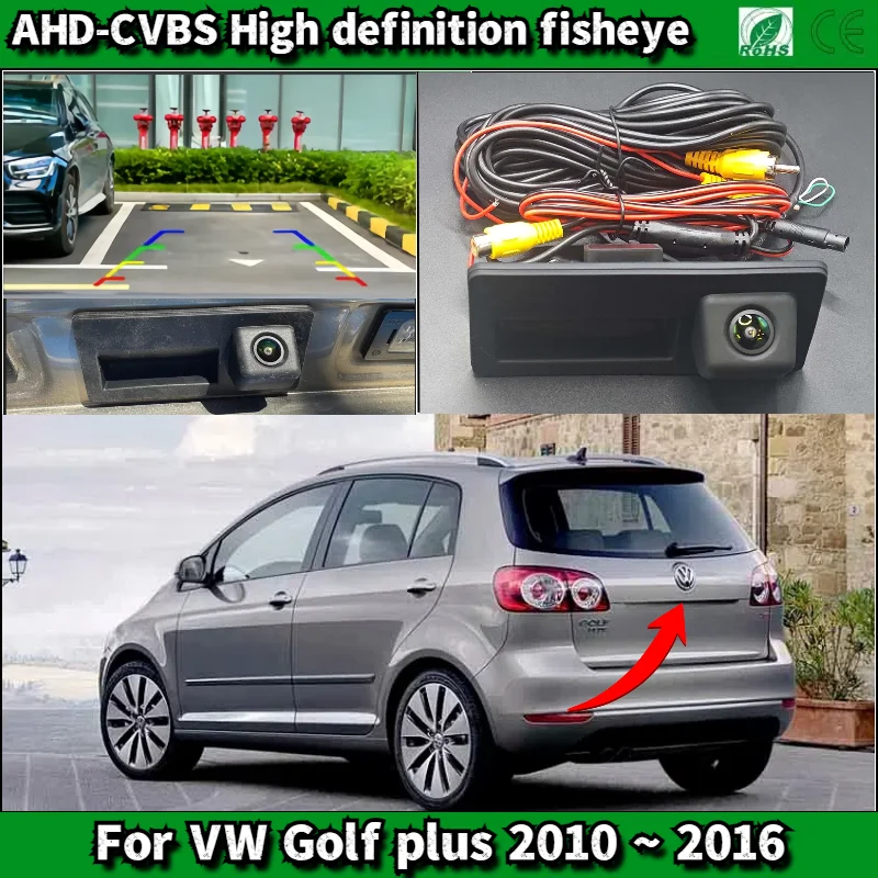 Trunk Handle Reverse Camera For VW Golf Plus 2010 ~ 2016 CCD/ Night Vision Rear View BackUp Parking Camera