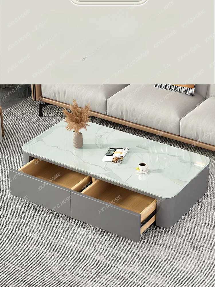 Tempered Glass Coffee Table Living Room Home Small Apartment High-Grade Light Luxury Modern Simple Table