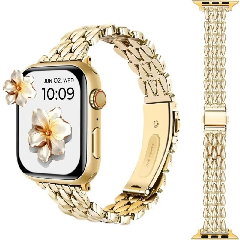 

Metal Strap for Apple Watch Band 49 46 45 44 42 41 40 38mm Luxury Repleacement Strap Bracelet Wristband for iWatch S10 9 8 7 6 5