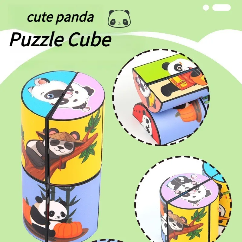 

Cute Panda 3D Infinite Magic Cube Ever-changing Flipping Infinite Cube Decompress Puzzle Three-Dimensional Geometric Cube Toys