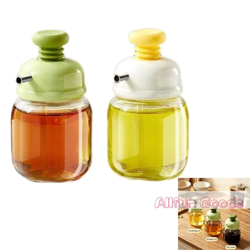 [TG835]Glass Oil Dispenser Press Type Quantitative Control Leak Proof Nozzle For Home Kitchen Cooking Baking