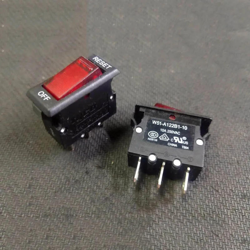 Two-in-one overload protection W51-A122B1-10 ship-type switch 250V10A