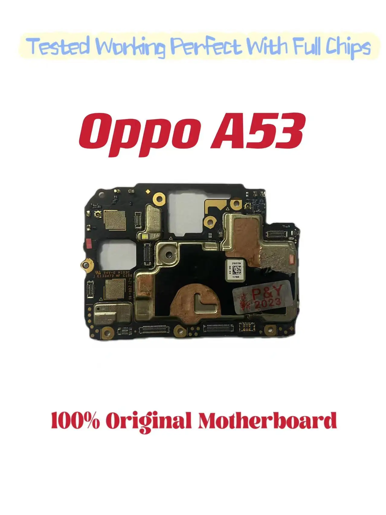 Original Unlocked Main Board for OPPO A53, Mainboard Motherboard with Chips Circuits, Flex Cable