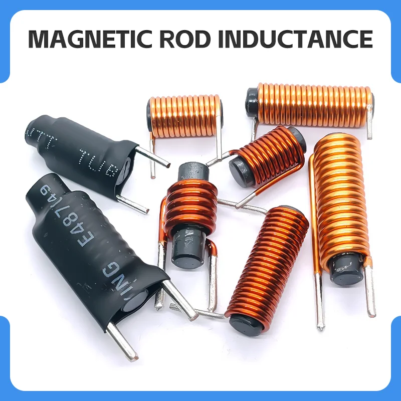 6*15mm 0.5/0.9/2.1/2.4/4/4.7/5/10/15/14/12/47/100UH Rod Magnet Bar Filter Inductor R Bar Core Coils Vertical