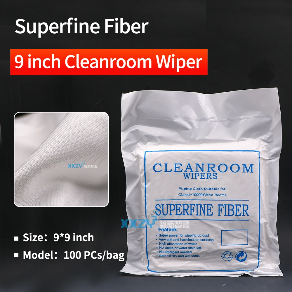 100 ชิ้น/ถุง Superfine Fiber Cleanroom Wipers 9*9 นิ้วผ้าไม่ฝุ่นสําหรับเครื่องพิมพ์ UV Printhead เนื้อเยื่อ 6x6 นิ้วทําความสะอาด Wiper