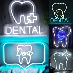 XM Teeth Neon Decorative Dental Office Lights Dimmable LED Signs Neon Signs Smile Wall Art, Neon Dental Office Decorative Lights