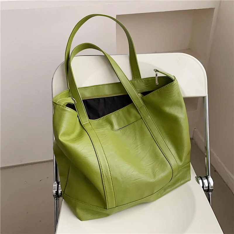 

Women Shoulder Bag Luxury Designer PU Leather Handbags Reusable Shopping Bags Casual Large Capacity Tote Female Shopper Bag