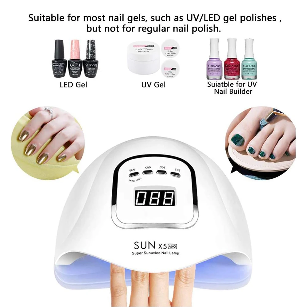 LINMANDA X5 MAX UV Gel Nail Lamp 120W UV Nail Dryer LED Light For Gel Polish-4 Timers Professional Nail Dryer Gel Polish Light