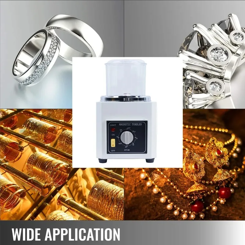 New KT-90 Magnetic Tumbler Jewelry Polisher Metal Finisher Finishing Machine 110V/220V Gold Precision Parts Surface Polishing