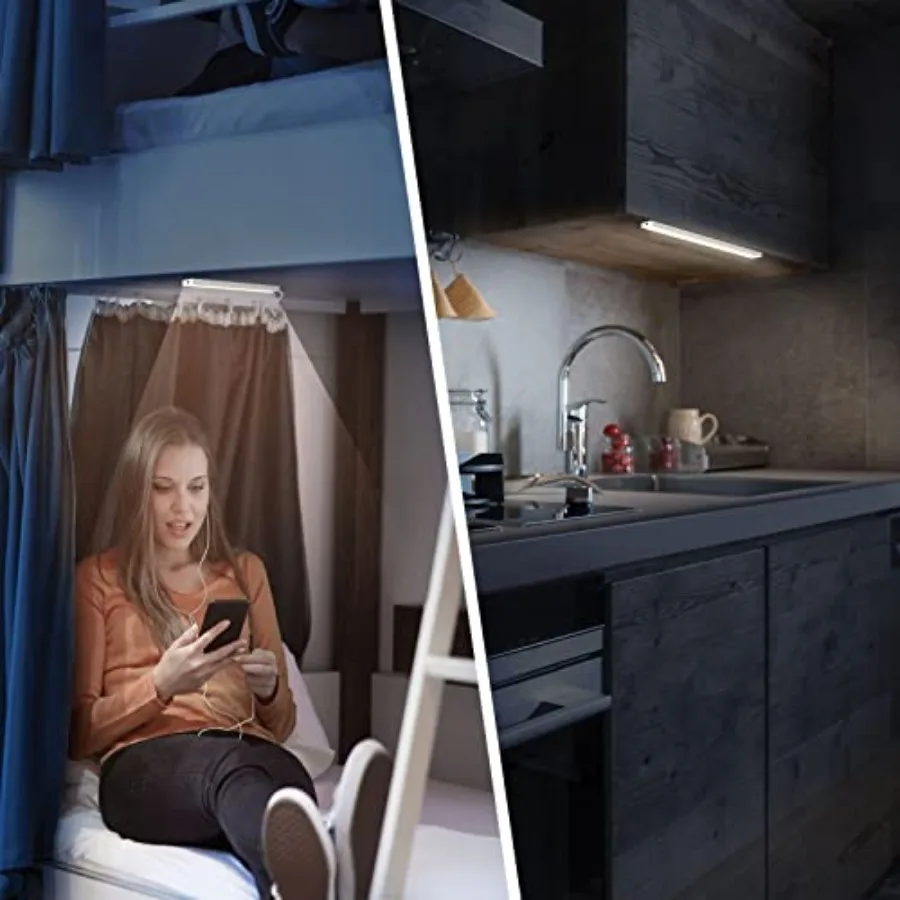 LED Under Cabinet Lighting Dimmable Under Cabinet Lights with USB Powered for Closet Light Bar Under Counter Lighting Work Tabl