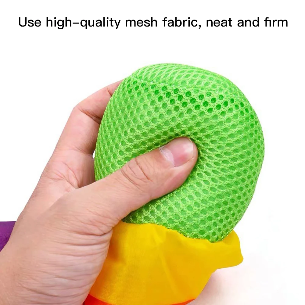 2PCS Hand Throwing Ball Sandbag Rainbow Ball Fun Toy Ribbon Soft Ball Child Toys Training Physical Fitness Outdoor Props