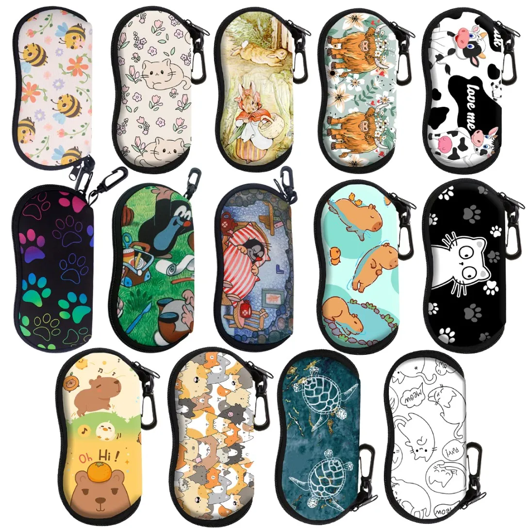 Cute Animals Glasses Case Cartoon Glasses Protective Shell Clothing Accessories Men Women Fashion Glasses Bag Gifts for Friends