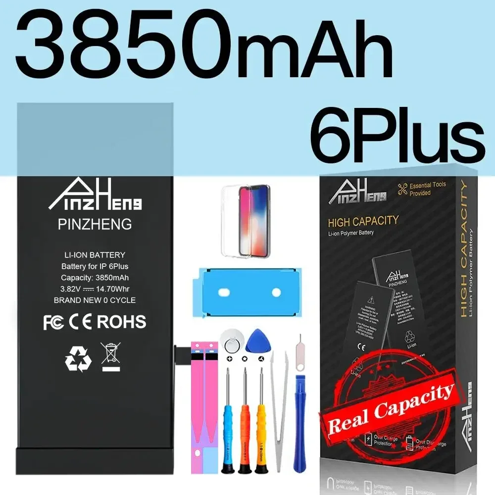 PINZHENG Echter Akku mit hoher Kapazität für iPhone 5S SE 6 6S 7 8 Plus X Xr Xs Max Telefonersatz Bateria Garantie ein Jahr 8