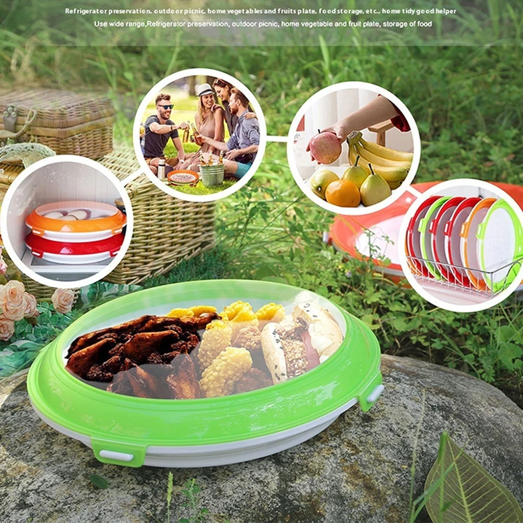 Nueva bandeja de conservación de alimentos, bandeja de mantenimiento fresco de jamón de carne y mariscos, organizador espaciador fresco, bandeja de almacenamiento de contenedores de alimentos, herramientas de cocina
