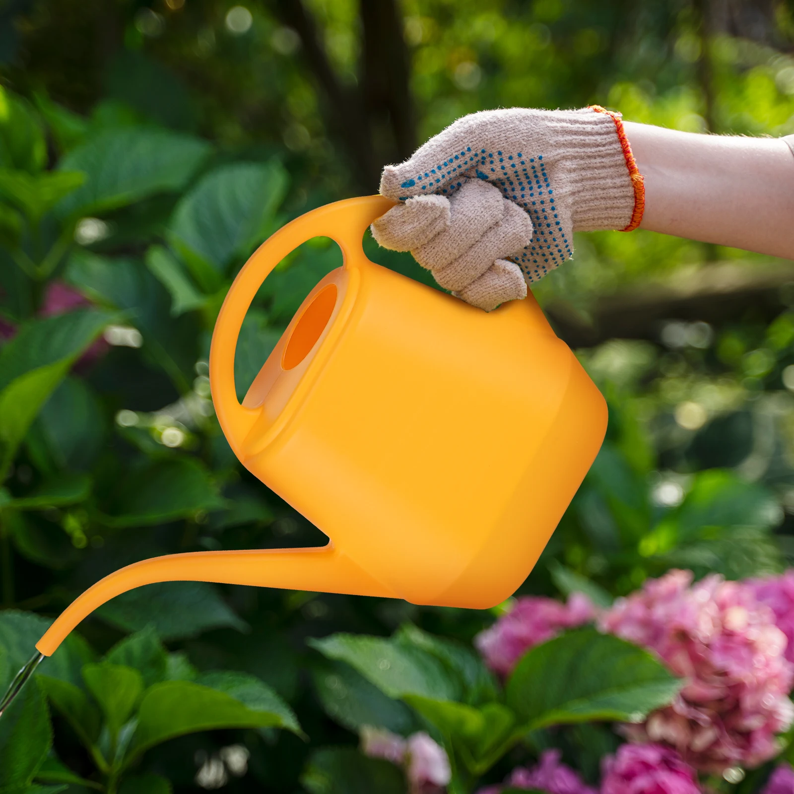 

2L Orange Watering Can for Plants Garden Sprinkling Cute Planter Large Capacity House Balcony Office