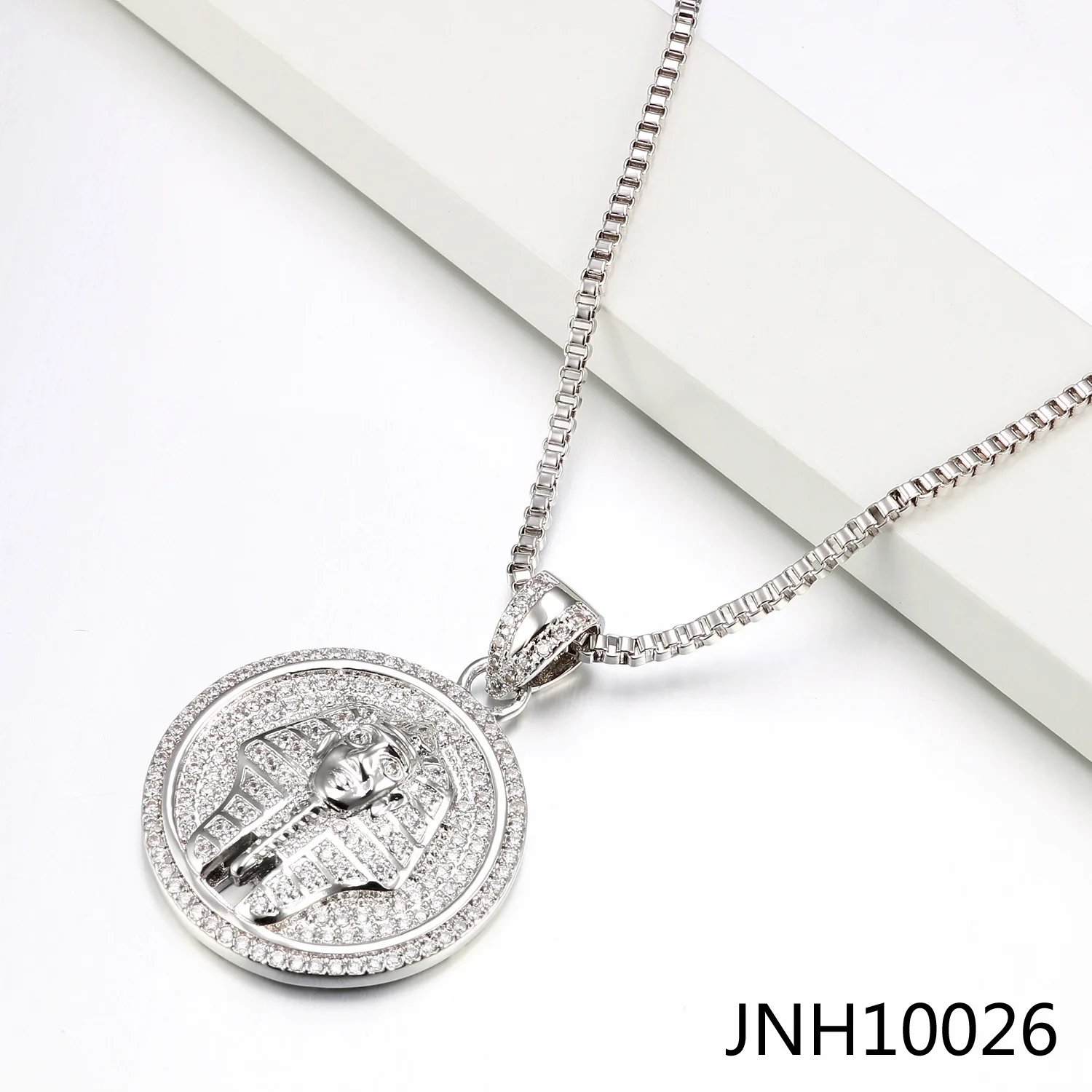 Cz Pendant Necklace Diamond Hip Hop  Round Portrait Jewelry Purchasing for Men