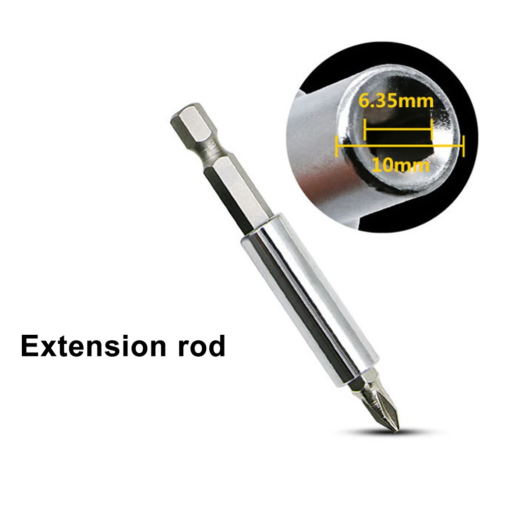 Screwdriver Joint Tool Set 60/100/150mm Hexagonal Shank Extension Connecting Rod 1/4 Quick Change Hexagonal Shank Extension Rod