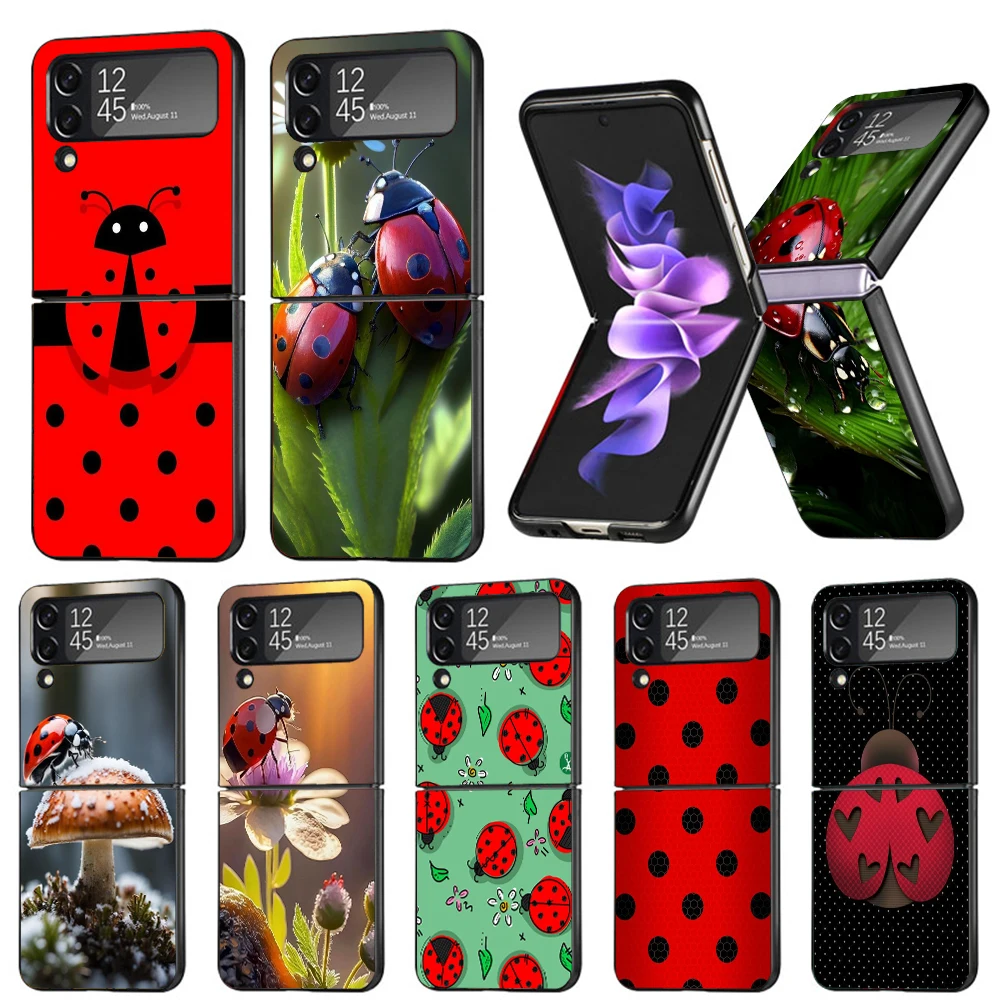 Insect Seven-Star ladybug Phone Case For Samsung Galaxy Z Flip6 5G Flip5 Flip4 Flip3 ZFlip 6 3 4 5 Hard PC shockproof Back Cover