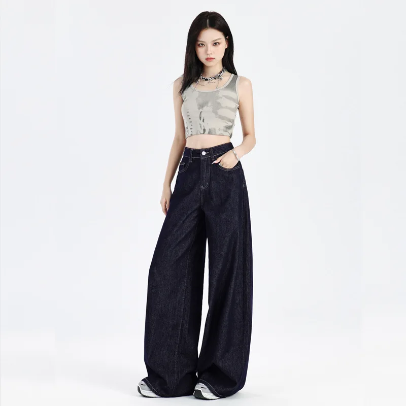 

Women's Wide Leg Jeans Retro Loose Denim Pants Harajuku Aesthetics Oversize Denim Pants Aesthetics Y2k Versatile American Style