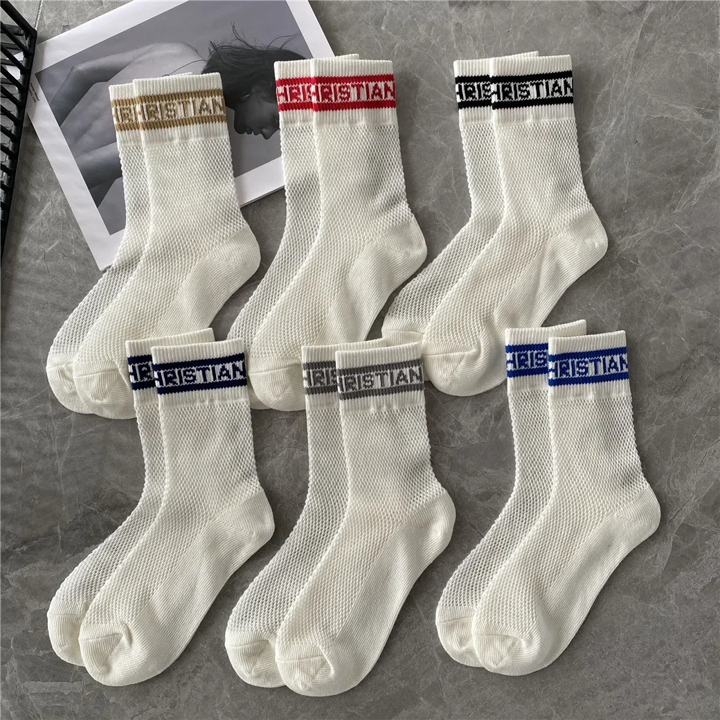 الترفيه الركبة طول الجوارب لينة منتصف أنبوب تنفس جوارب شبكة جوفاء عالية الأكمام الجوارب في الهواء الطلق القطن رقيقة جوارب رياضية