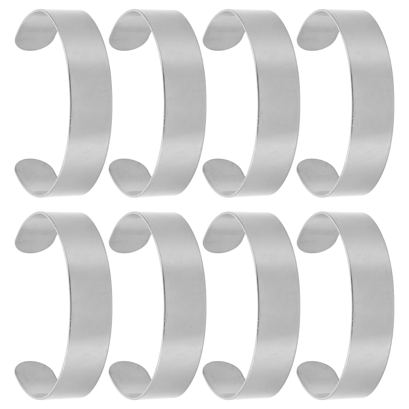 

8Pcs Stainless Steel Diy Open Cuff Bracelet Blanks Shaping Core For Jewelry Making Bangle Base