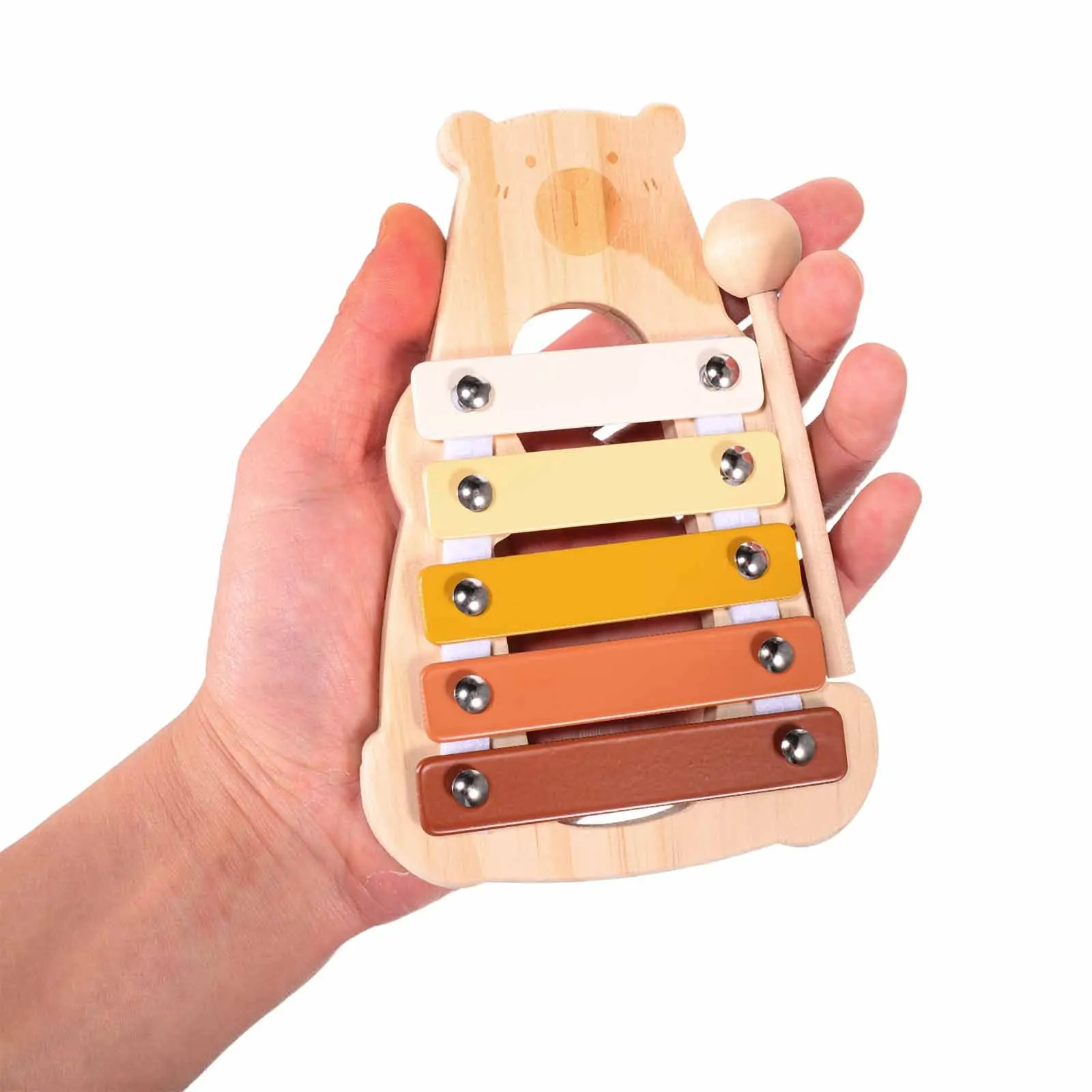 

Wooden Bear Xylophone Montessori Musical Instrument Percussion Portable Early Education Music Instrument