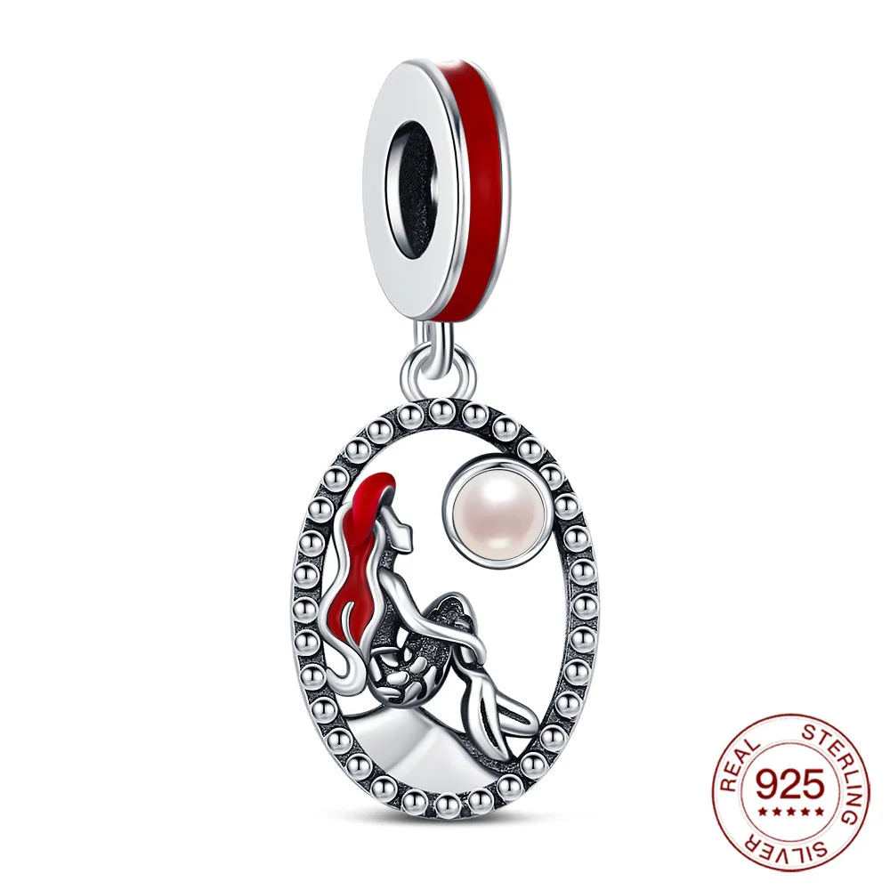 

2025 Charm Original Guarding Mermaid Pendant 925 Sterling Silver Bead Fit Bracelets Diy For Woman Holiday Jewelry Love Gift