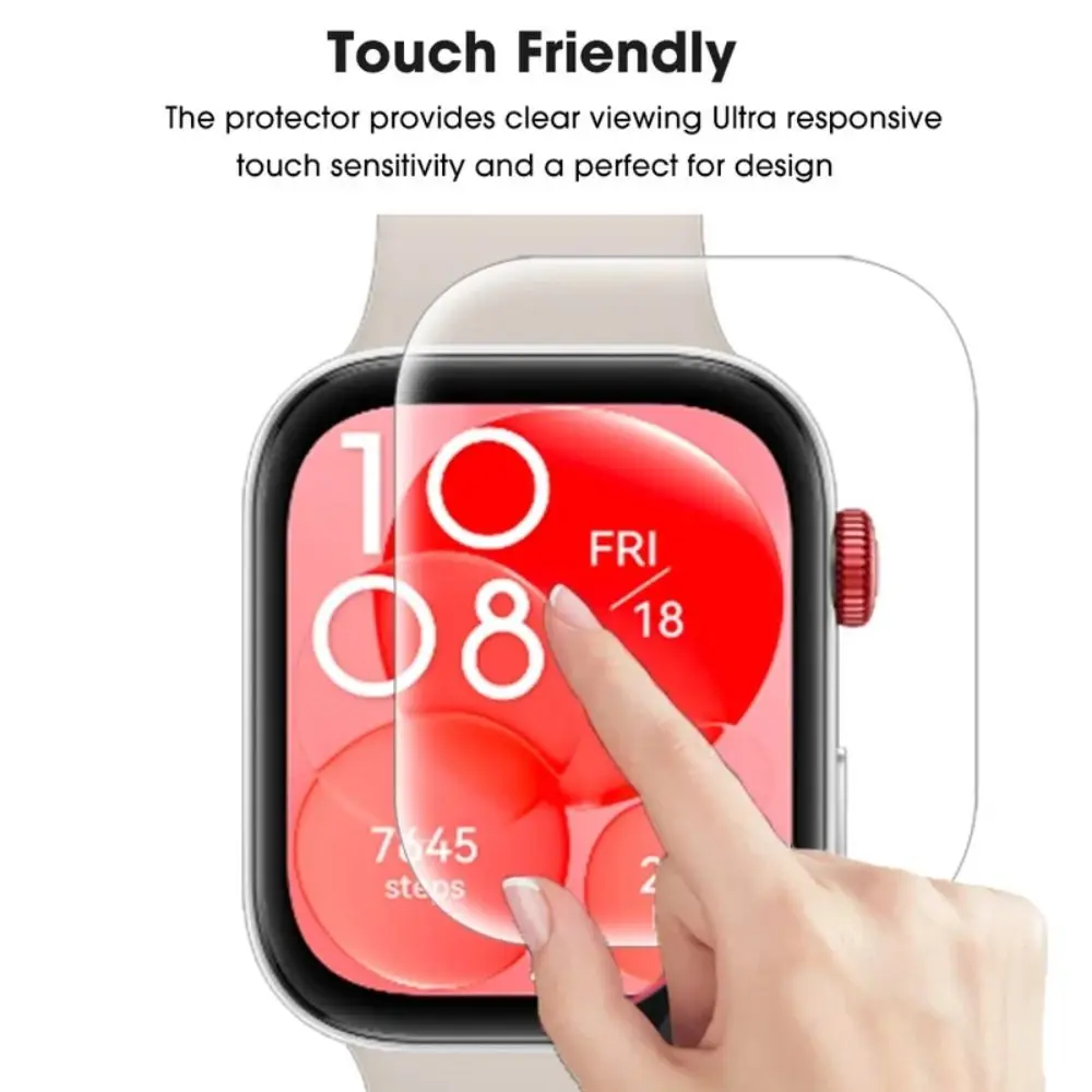 2Pcs Clear Protective Films Full Coverage TPU Screen Protector Anti-Scratch Accessories for Huawei Watch Fit 3