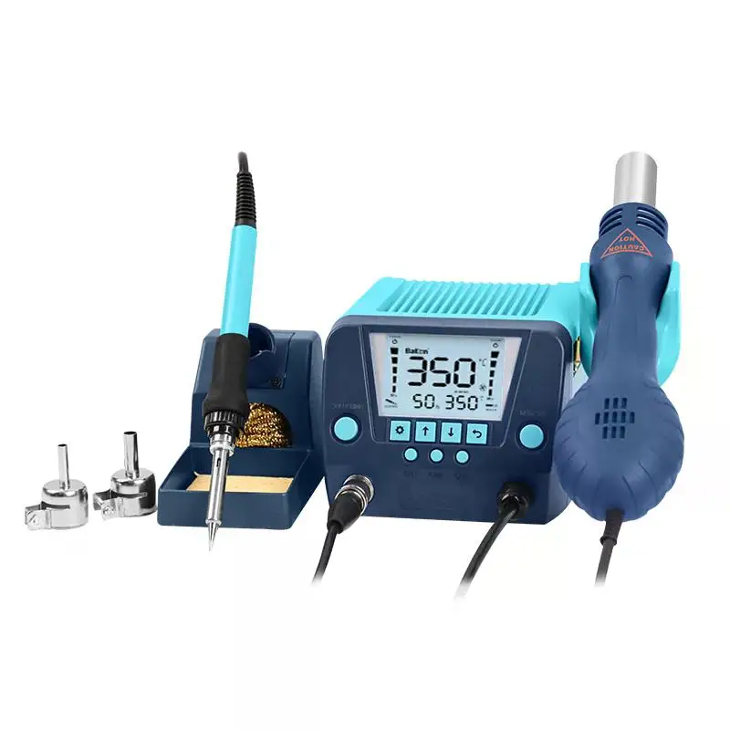 BAKON BK881 New Design 2 In 1 LCD Digital Display Rework Station With Hot Air  Soldering Iron