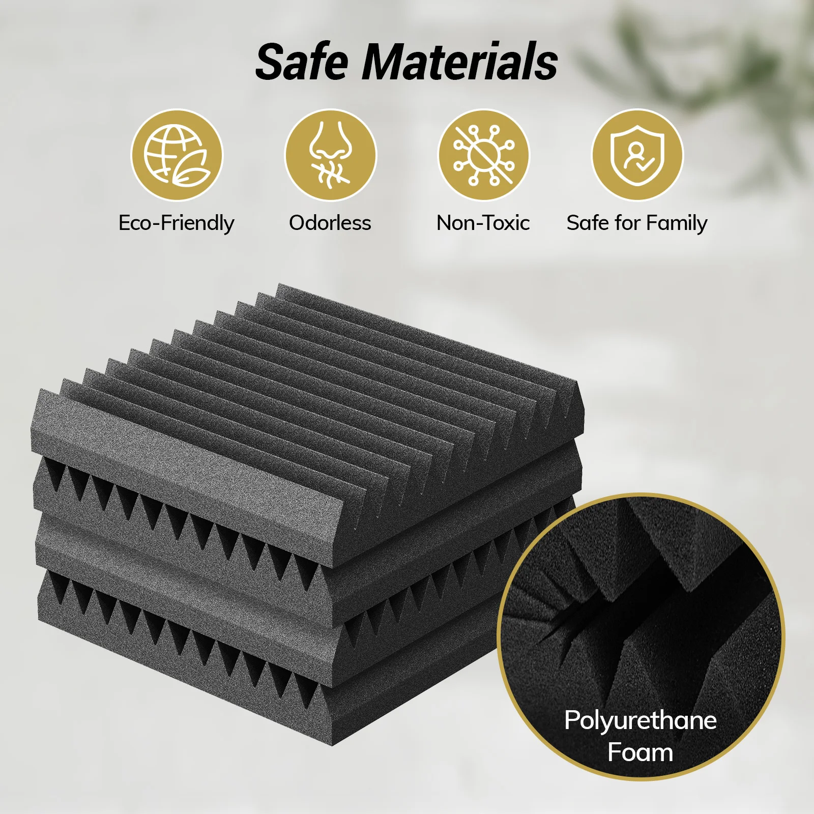 Самоклеящиеся панели из акустической пены 12*12*2 дюймов, звуковые панели с 3D-пирамидой для впитывания эха, быстрое расширение