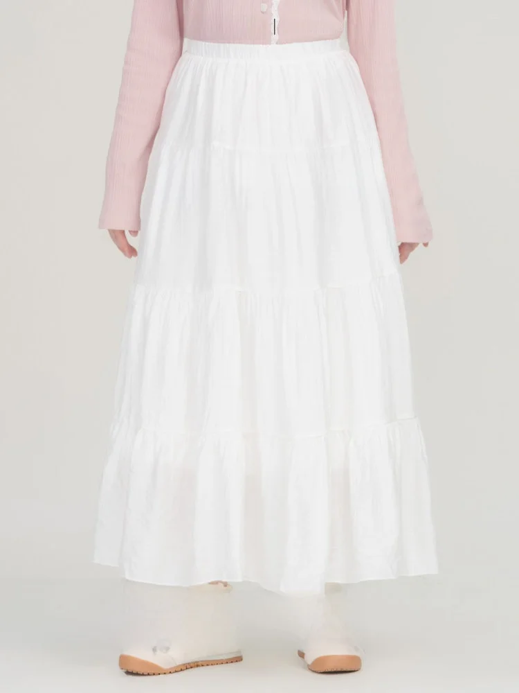 

Новая белая юбка Heynew Pure Desire больших размеров для женщин, весна-лето, новая модель, юбка-кейк для коррекции фигуры, с завышенной талией