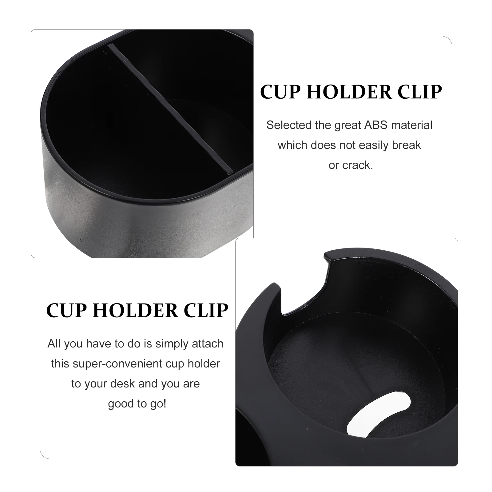 Multifunctional Abs Cup Holder Clip For Table Space-Saving Drink Mug Organizer Clamp Desktop Storage Rack Black Color For Office