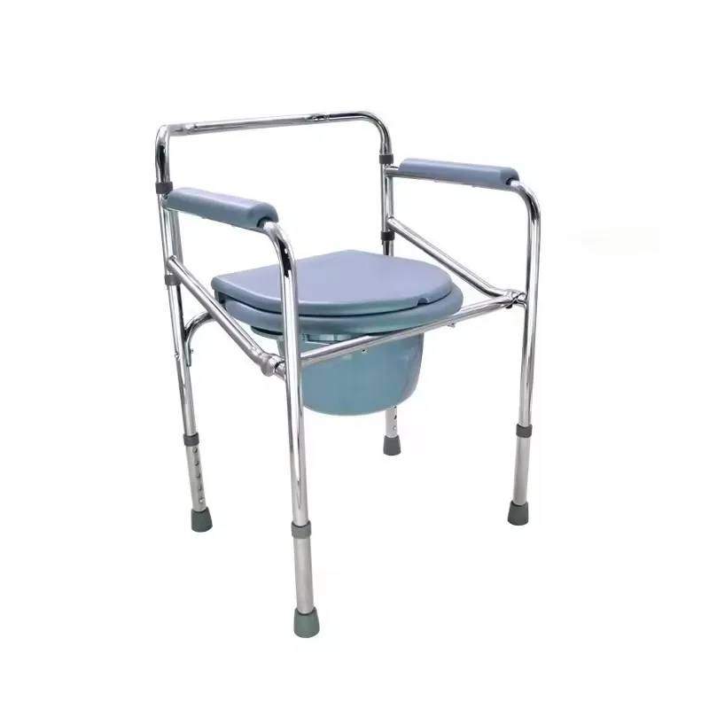 foldable commode chair toilet chair for elderly good quality and height adjustable