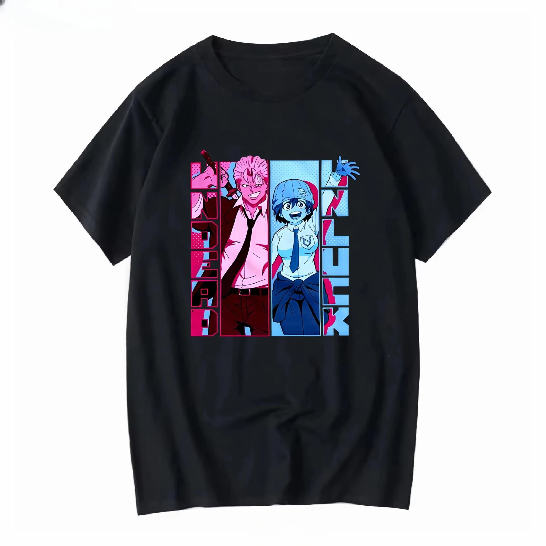 Undead Unluck Shirt Vintage Washed Unisex Oversized Anime Streetwear Soft Cotton Short Sleeve Tee Gift Clothing Tops Hot Sale