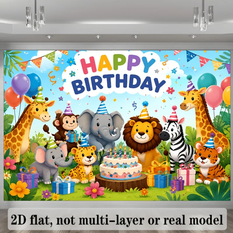 Birthday party banner, suitable for indoor and outdoor birthday events. Can be used as a photo backdrop or wall decoration.