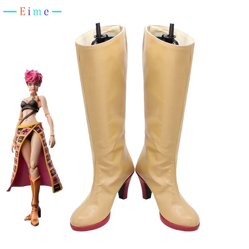 Anime JoJo's Bizarre Adventure Trish Una Cosplay Shoes PU Leather Shoes Cosplay Prop Halloween Boot Custom Made