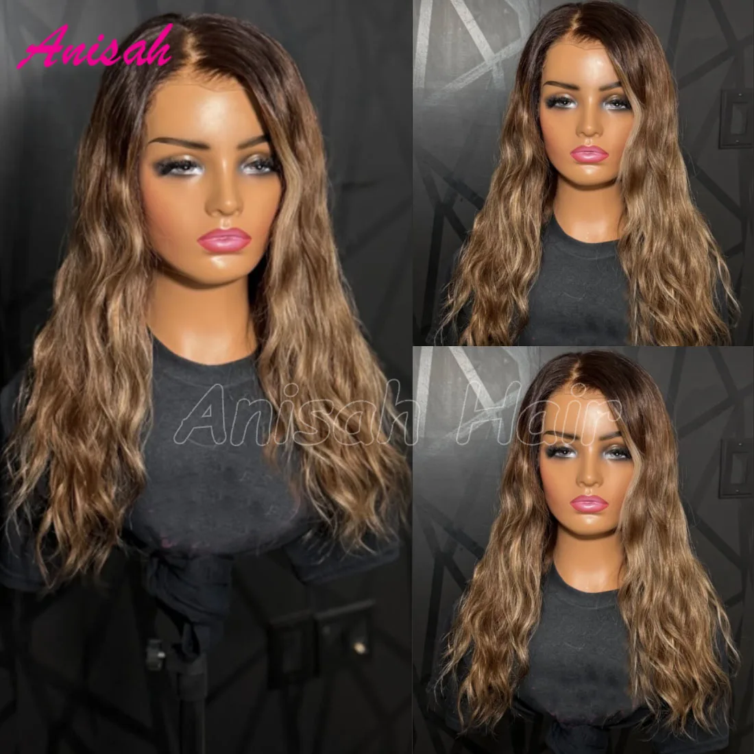 

Выделите Коричневый Пепельно-русый Цветной Парик Фронта Шнурка с Челкой Remy Человеческие Волосы Для Женщин Бесклеевой Короткий Боб Парик Фронта Шнурка