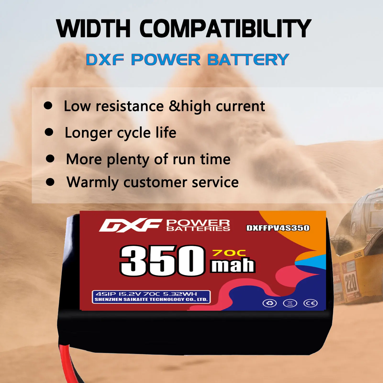 Batterie Lipo 4s 350mAh 70C 15.2V avec prise XT30 XT60 JST pour avion RC hélicoptère quadrirotor FPV Drone de course pièces de rechange