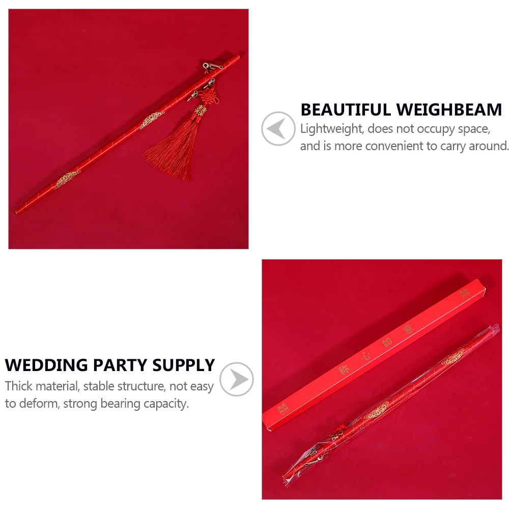

Red Wedding Weighing Bar Thick Stable Strong Capacity Lightweight Portable Decorative Weighbeam Bride Accessories Party Supplies
