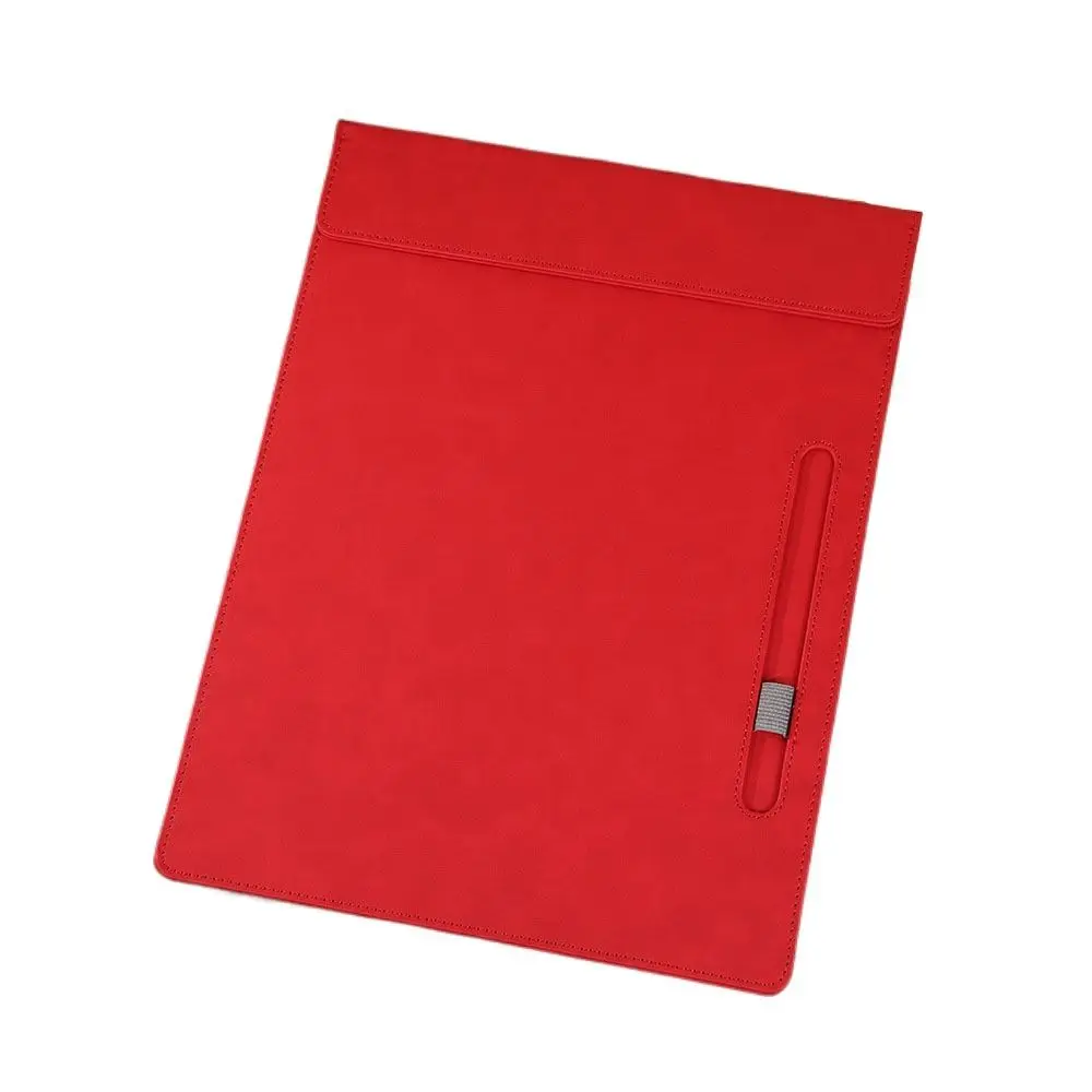 Vintage PU Leather File Folder Magnetic with Pen Insert Paper Folder Waterproof Durable Writing Board Teacher
