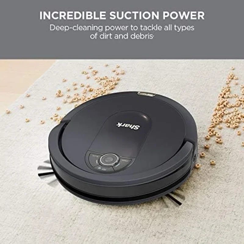 QWShark IQ Robot Vacuum AV992 Row Cleaning,Perfect for Pet Hair,Compatible with Alexa,Wi-Fi,Black