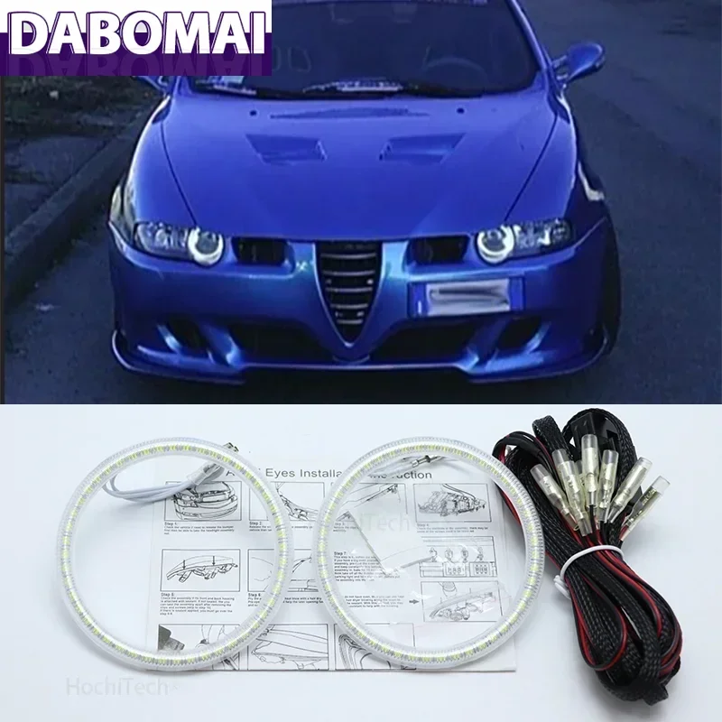 

ДХО для Alfa Romeo 147 2000 2001 2002 2003 2004, галогенные фары Smd Led Angel Eyes Kit, отличное ультра яркое освещение