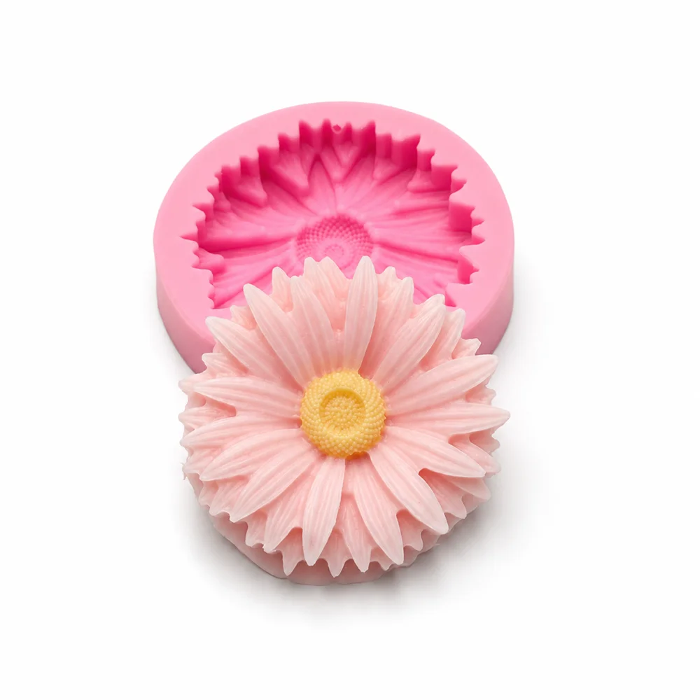 Sophronia Daisy Candle Moulds Soap Mold Kitchen-Baking Resin Silicone Form Home Decoration 3D DIY Clay Craft Wax-Making