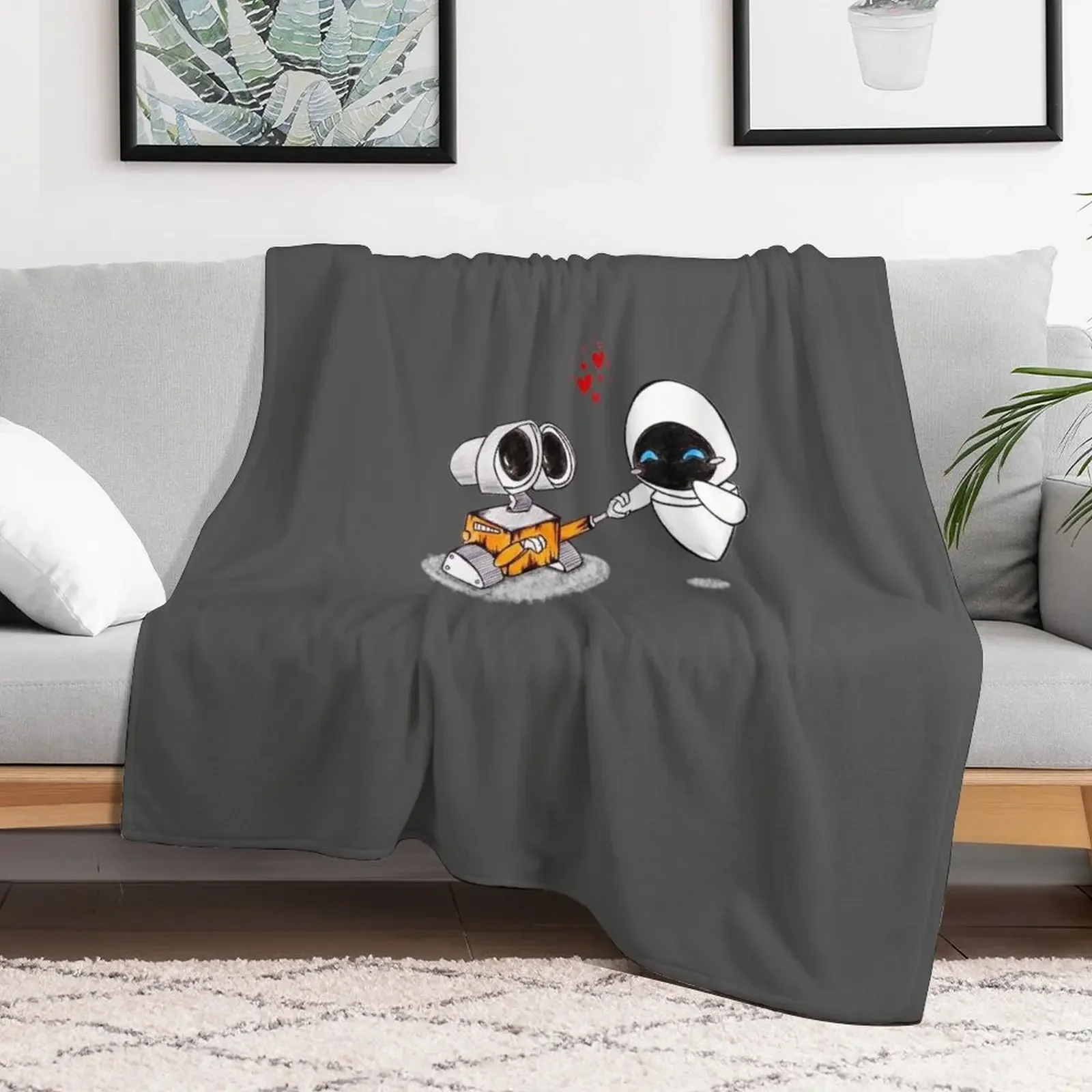 Wall.e Eve Pencilcolor drawing Throw Blanket Sofa Extra Large Throw Cute Plaid Blankets