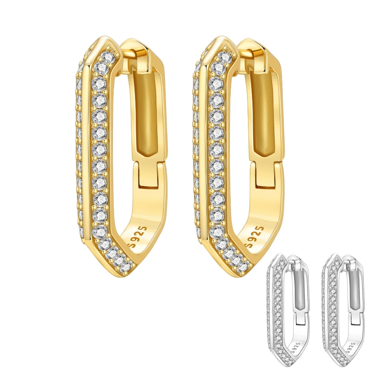 Orstarry 925 Sterling Silver Golden Geometric Simplicity Earrings Silver Hoop Earrings For Women Jewelry Original Party Gifts