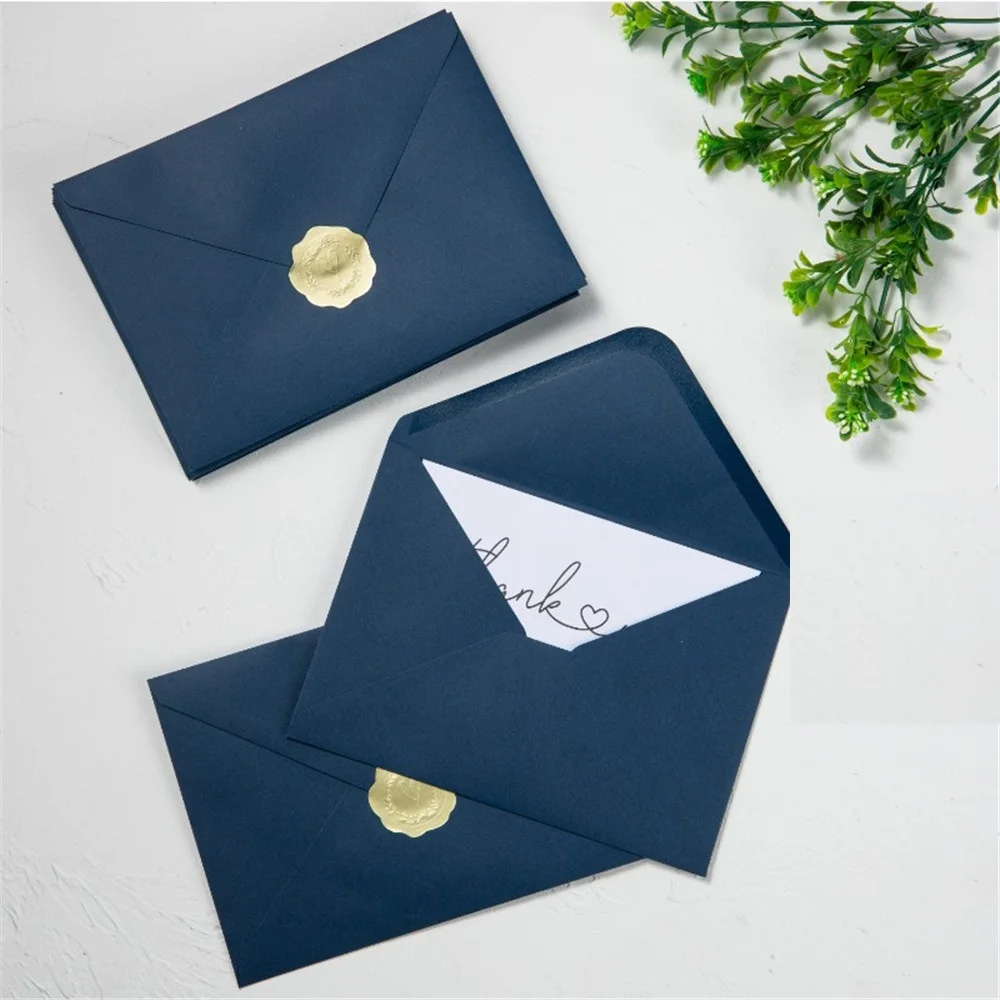 20 قطعة/الوحدة المغلفات الزرقاء خمر مع ملصقات لدعوات الزفاف ثابتة دعوة بطاقات المعايدة مغلفات الهدايا #3