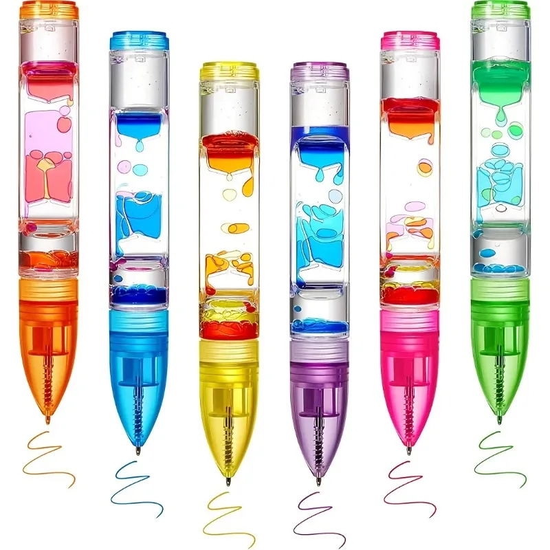 

Liquid Pen Retractable Ballpoint 6 Colors Writing Pen for Students Daily Use Ballpoint Pen Office School Supplies Stationary