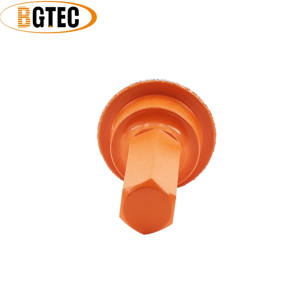 BGTEC 1/2 pz 20mm punte diamantate codolo esagonale granito marmo piastrelle porcellana quarzo lucidatura trapano a mano punte smussate diamantate