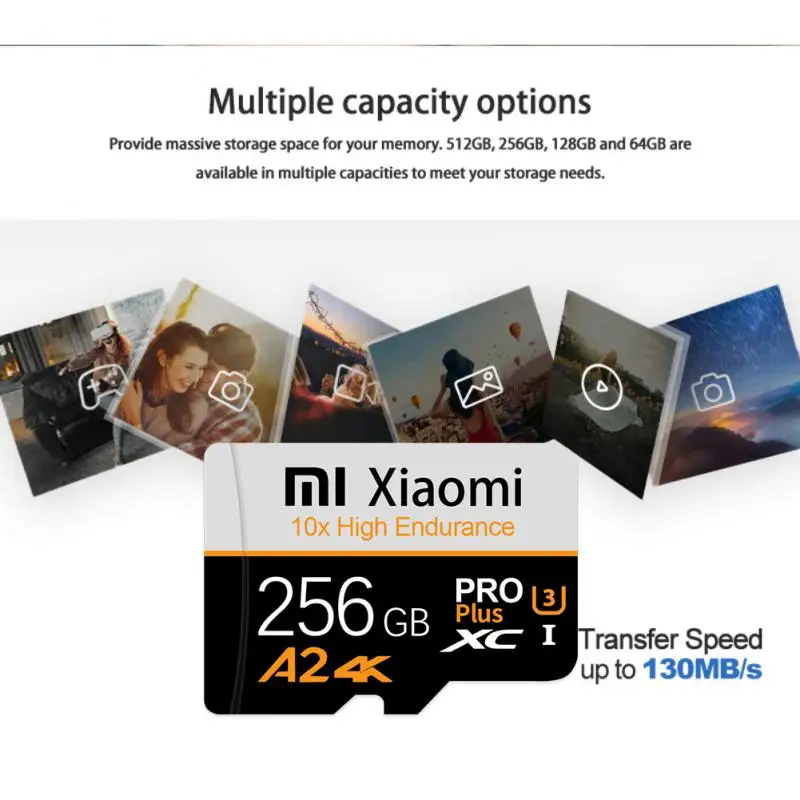 Высокоскоростная карта памяти Mijia Xiaomi 2 ТБ 1 ТБ 256 ГБ 512 ГБ Flash SD 1 ТБ класс 10 Micro Card 128 ГБ TF Card для телефонов планшетов камер